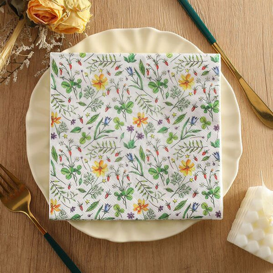 20 Pcs Floral Print Paper Napkins
