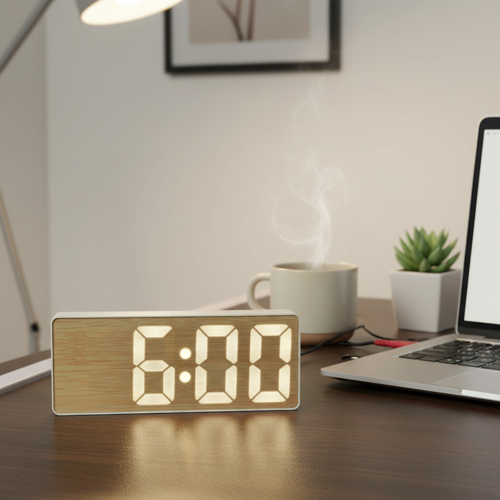 LED Clock on Computer Desk