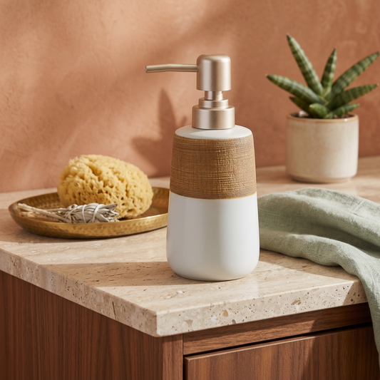Premium Ceramic Rattan Soap Dispenser