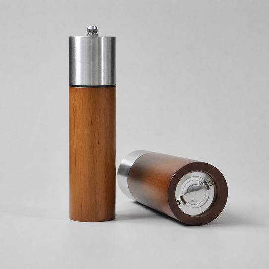Premium Wooden & Steel Pepper Grinder