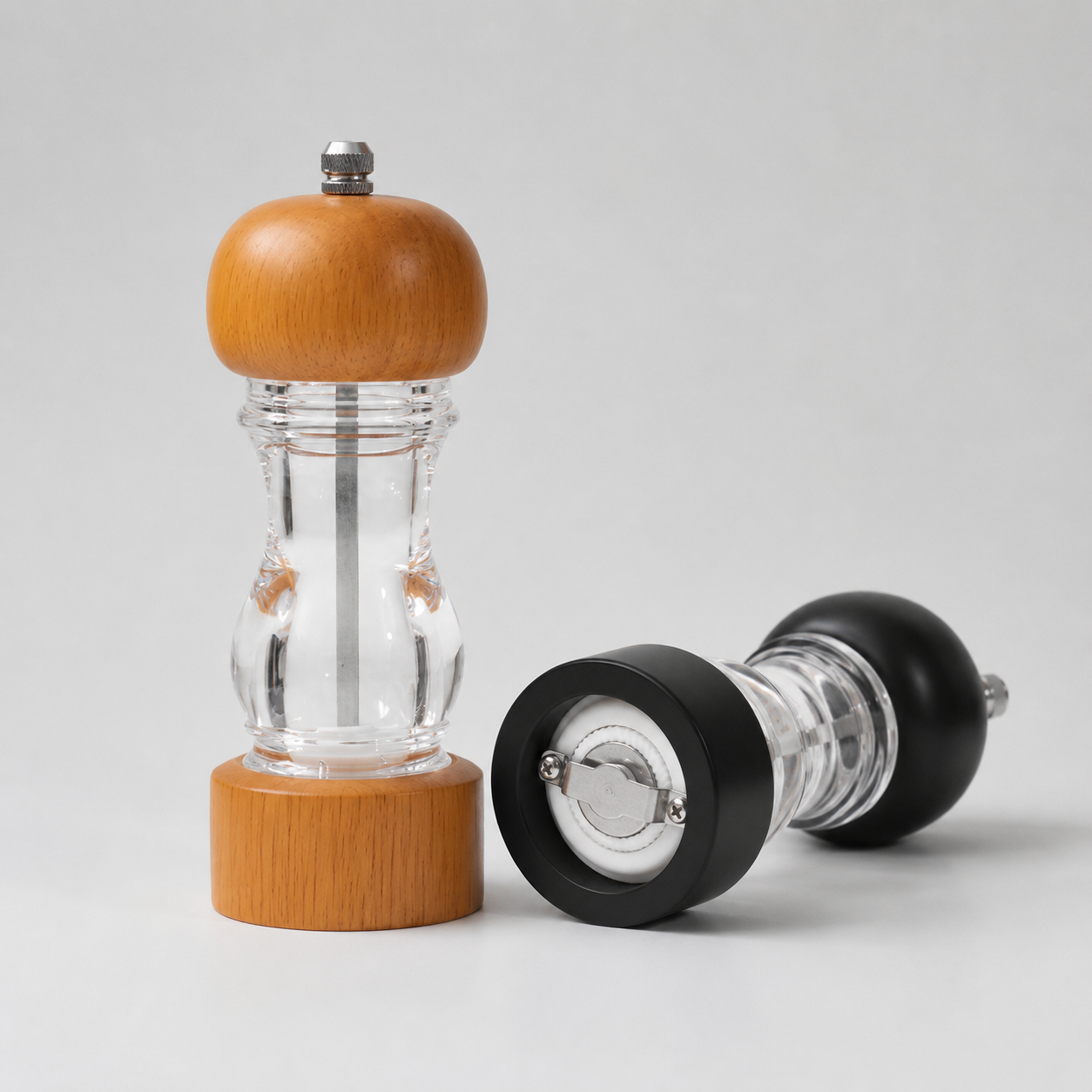 Classic Wood & Acrylic Salt & Pepper Grinder