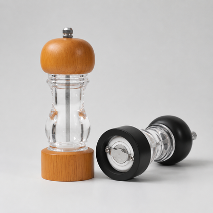 Classic Wood & Acrylic Salt & Pepper Grinder