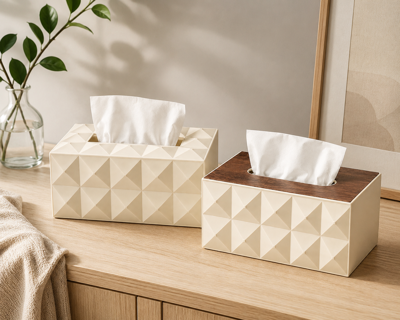 Geometric Tissue Box Holder - Lifestyle