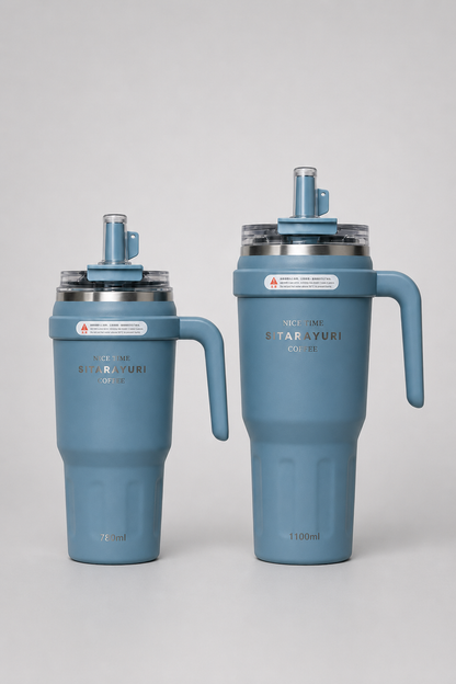 SITARAYURI Insulated Tumbler Mug with Handle & Straw