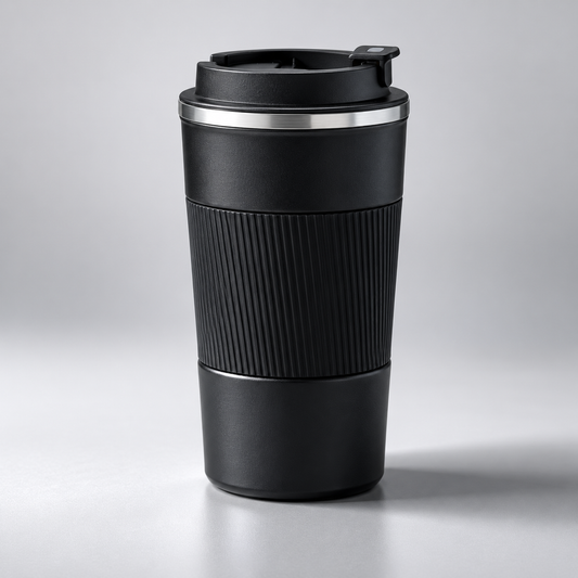 Matte Black Insulated Travel Mug – 500 ml