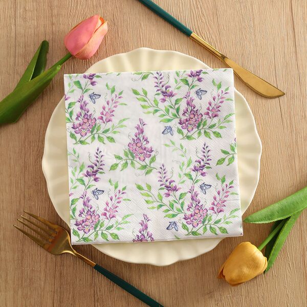20 Pcs Floral Print Paper Napkins