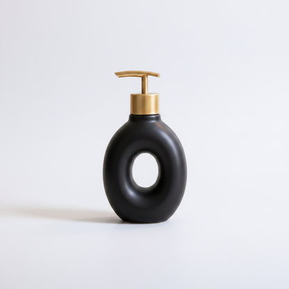 Donut Ceramic Soap Dispenser — Matte Black