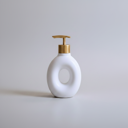 Donut Ceramic Soap Dispenser — Matte White