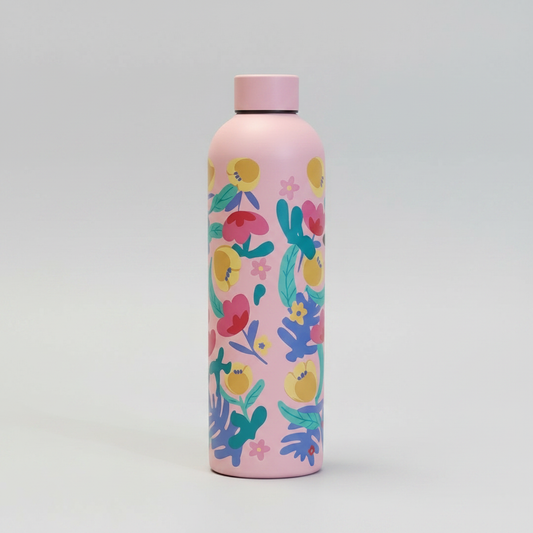 Floral Pink Water Bottle Packshot