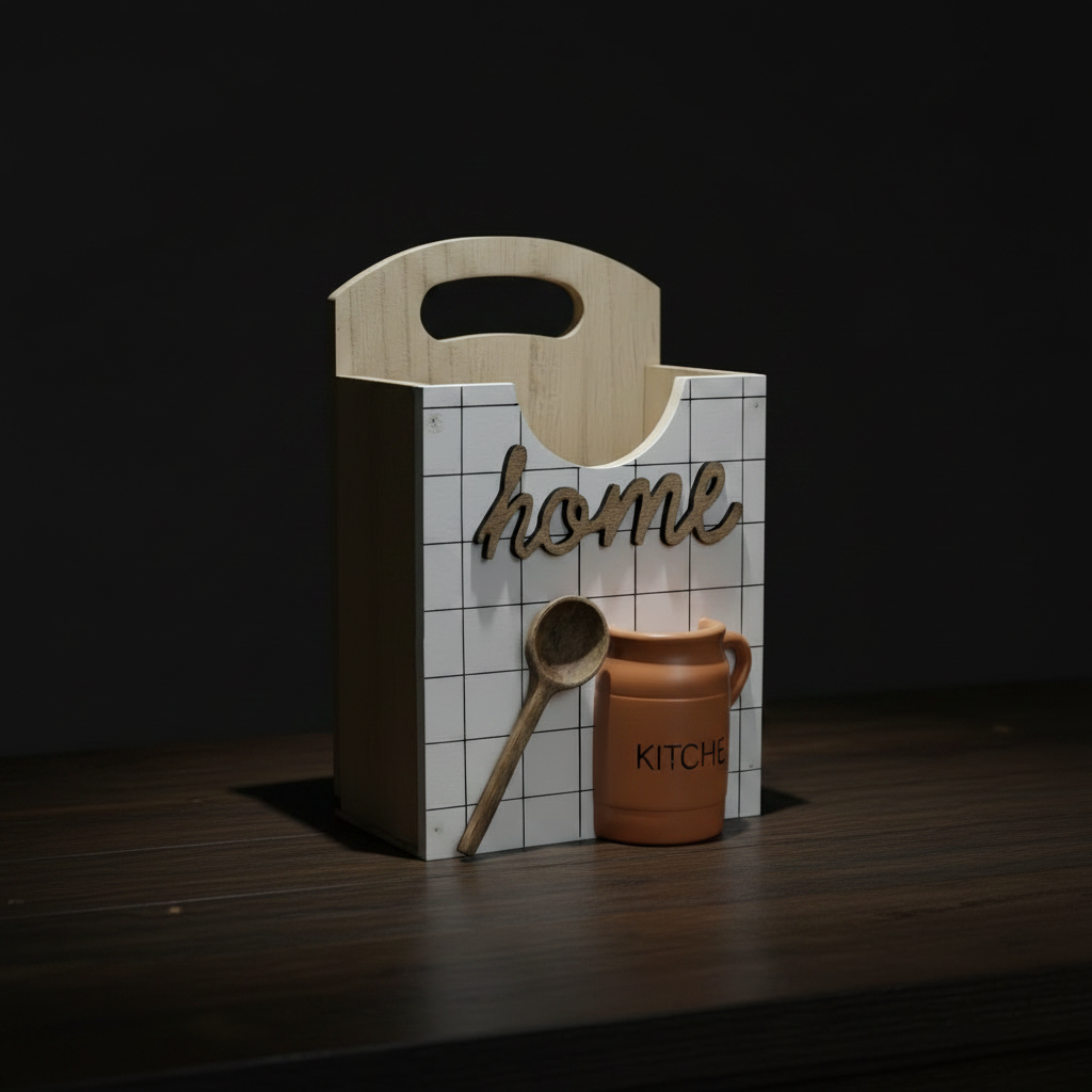 Farmhouse Wooden Caddy Organizer — Home & Kitchen