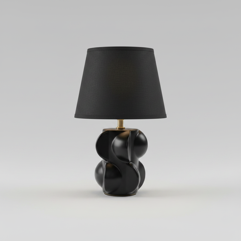 Noir Sculptural Table Lamp – studio packshot