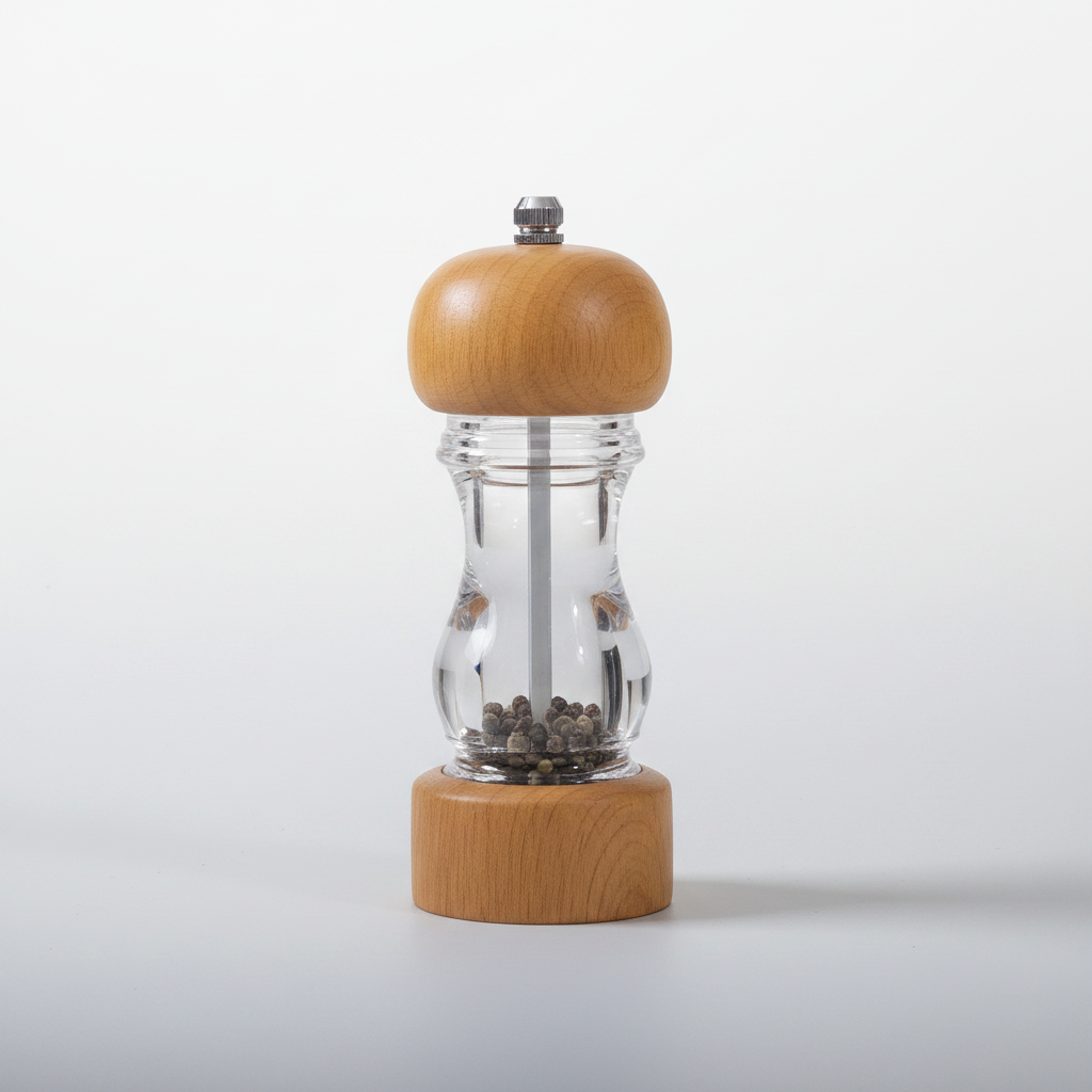 Acrylic & Wood Spice Grinder Mill - Natural Oak variant packshot