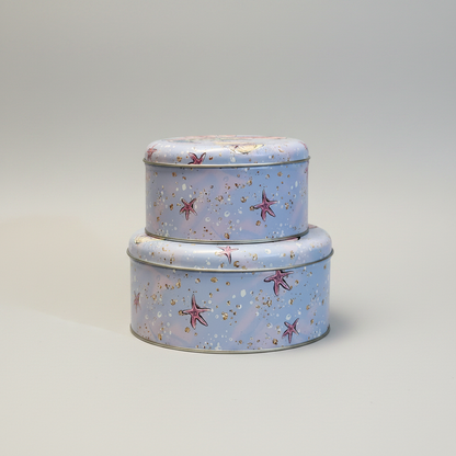 Starfish Tin Box Set packshot on light gray background
