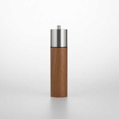 Premium Wooden & Steel Grinder Mill - packshot on light gray background